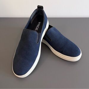 Men’s VINCE Slip-On Navy Canvas Sneakers-Sz 9